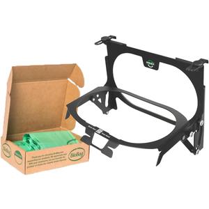 Hoop Metal Compost Bag Holder + 25 BioBags 3 Gallon, Clips to Kitchen Trash Can, Kitchen Cabinet Door, Replaces Countertop Compost Bin, Hanging Trash Can.