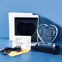 YWHL Crystal Daughter Gifts from Mom Dad, Laser Engraving Birthday Present for Daughter Adult, Heart Shaped Glass Keepsake for Mother's Day Christmas Graduation