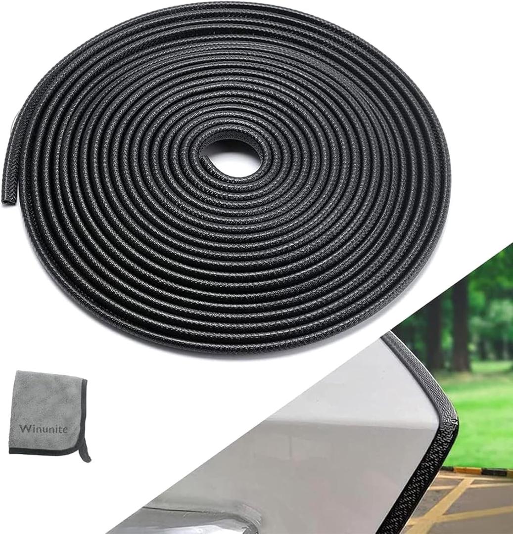 Winunite 16.4ft (5m) Car Door Edge Guards Black Rubber, No Glue, U-Shaped, Built-in Metal Clips, Fits Most Vehicles, Fade-Resistant, Scratch- and Chip-Resistant Reduces Dings in Parking Lots