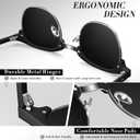 LINVO Polarized Semi Rimless Sunglasses for Men Women, Classic Retro Shades Half Frame Driving Sun Glasses UV Protection