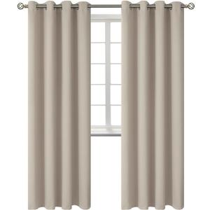 Grey/Eggshell Curtains. 52Wx84L