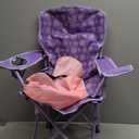 QUEST Kids Foldable Chair, Purple with Orange Flowers, with Cup Holder, Pink Storage Bag
