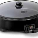 Dash Family Size Skillet - Electric Skillet for Multi-Purpose Cooking - Nonstick Cooking Surface - Tempered Glass Lid & Cool-Touch Handles - 6-Quart Capacity, Makes 24 Cups - 14", Black