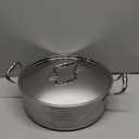 Inqibee Tri-Ply Stainless Steel 7 Quart Rondeau Pot with Lid Braiser Pan, 12 inch Deep Frying Pan, Versatile Cookware, Large Saute Pan, Compatible With All Cooktops, Induction Compatible, Oven-Safe