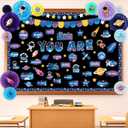 Funrous Affirmation Station Bulletin Board Set Motivational Classroom Bulletin Board Decorations Positive Affirmations Accents Cutouts for Back to School Classroom Office Wall Decor(Color 2, Rainbow)