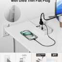 6 USB(2 USB C) Travel Power Strip- Flat Plug Extension Cord 3 Feet with 4.8A 24W USB Charging Station and 4 Outlets, 3 FT Short Extension Cord Portable for Travel Cruise Office College Dorm