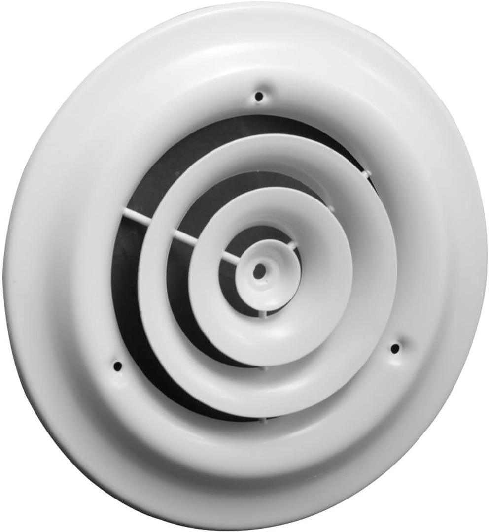 HVAC Premium 8'' Round Ceiling Diffuser - Easy Air Flow - HVAC Vent Duct Cover [White] - [Outer Dimensions: 12'']