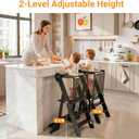 COSYLAND Foldable Toddler Tower Kid Kitchen Sit and Stand Step Stool Helper