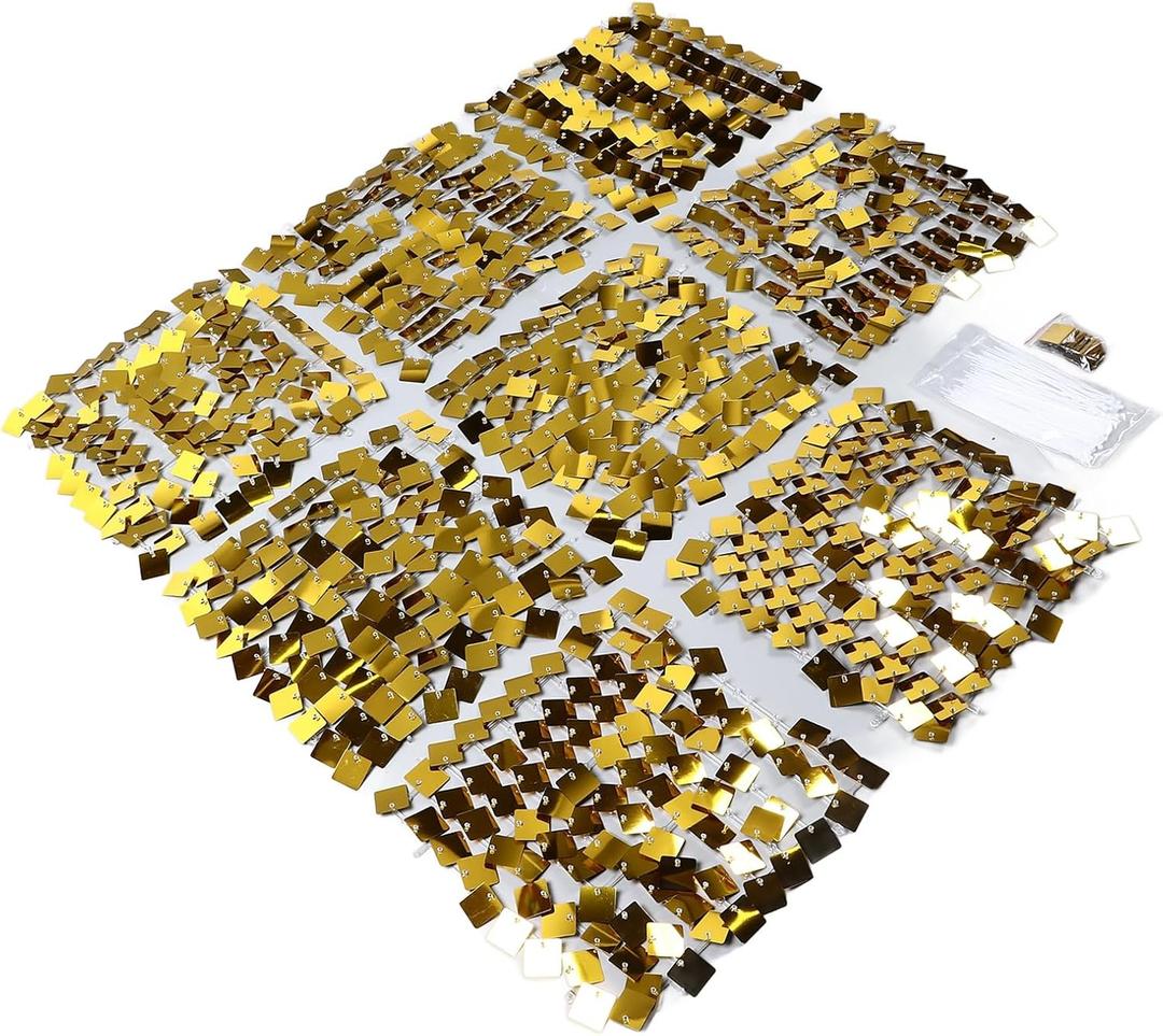 W Backdrop PanelsSequin Photo W Backdrop Panels Self Locking Shining Sequin Photo Backdrop Decoration for W Anniversary Party Gold Even Effect Your Elevate W Which to to (Square Shape Gold Color)