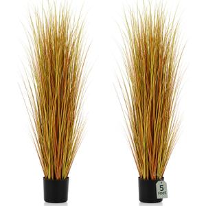 Jexine 2 Pieces 5 ft Tall Artificial Grass Plant Potted Artificial Greenery Floor Plants Fake Pampas Grass Tall in Pot for Housewarming Gift House Garden Bathroom Lobby Indoor Outdoor(Fall)