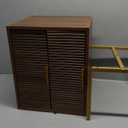 Nightstand,Morden Bedside Table with Gold Frame,Small Night Stand,End Table,Bedside Furniture,Side Table with Drawer and Shelf for Bedroom,Living Room (2Drawers, Walnut Brown)
