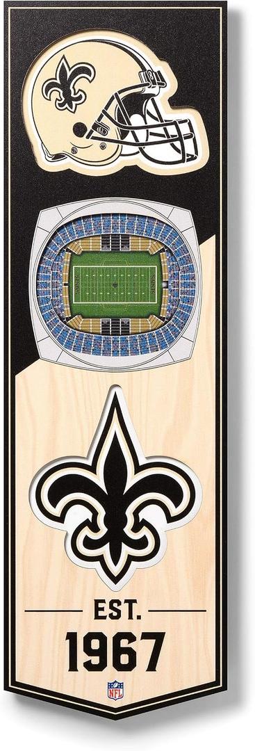 YouTheFan NFL 3D Stadium Banner - 6x19, New Orleans Saints