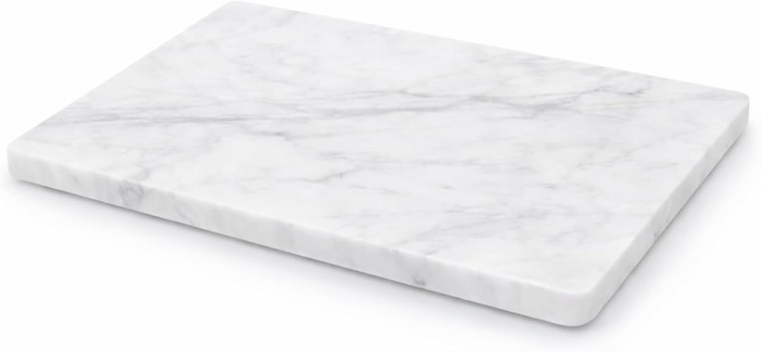 KCKULLICRAFT 812 Inches White Marble Cheese & Charcuterie Serving Board  Natural Marble Cutting Board & Pastry Slab with NonSlip Feet  Premium Stone Kitchen Tray Gift.