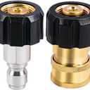 Pressure Washer Adapter Set, M22 14mm to 3/8 inch Quick Connector 5000PSI Fitting for Connect Power Washer Gun Hose and Pump(2pcs M22 14mm to 3/8")