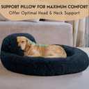 PetJett XL Dog Beds for Large Sized Dog - 45'' Extra Large Dog Bed, Washable Dog Bed - Anti-Slip Super Soft Round Donut Bed, Fluffy Faux Fur Anti-Anxiety Premium Comfort Pet Bed, Fits Dogs upto 120lbs