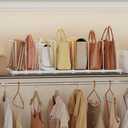 Extendable Purse Organizers Purse Storage. Length 16-28 in. Bag Organizer Purse Holder for Closet With 8 Adjustable Shelf Dividers Patent Pending
