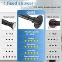 Heavy Duty Shower Rod - Industrial Shower Curtain Rod Wall Mounted for Bathroom,Room Divider,Outdoor Patio - 28 to 62"Adjustable Closet Rod for Hanging Clothes,Black