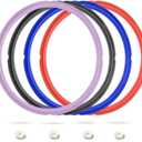 4 Pack 8 QT Silicone Sealing Ring for Instanpot Replacement Silicone Gasket Seal Rings with 4 Colors with 4 Float Valve Seal Gasket, Fits Duo/Plus 8, Ultra 8, Lux 8, Smart 8, Nova 8, CSG 8