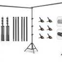 10x20FT Backdrop Support Stand for Photography Adjustable Width & Length Backdrop Stand Background Support System Kit for Photo Video Studio Shooting, Party, Outdoor, Wedding