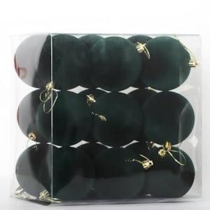 Senjie 18PCS Velvet Ornaments Balls Sets for Christmas Tree 3.15inch Flocked Christmas Balls Assortment for Xmas Tree Holiday Decor Cream