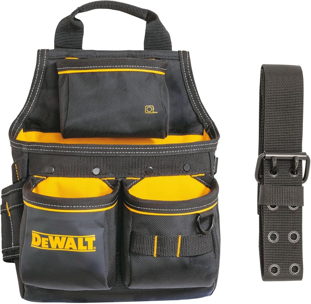 DEWALT Tool Pouch with Belt, 13 Pocket Professional Small Tool Belt Pouch (DWST540201) (One Size)