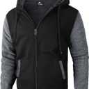 SWISSWELL Men Zip Up Hoodies Sherpa Lined Jacket Heavyweight Fleece Sweatshirt Winter Warm Hooded Coat (3X-Large, Carbon Black Grey)