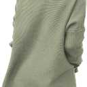 ANRABESS Women's Oversized Turtleneck Batwing Sleeve Spilt Casual Loose Knit Tunic Pullover Sweater Tops 2025 Fall Outfits (Gray, XS)