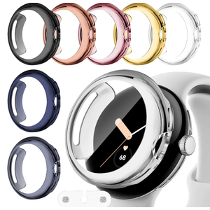 8 Pack Watch Screen Protector for Google Pixel Watch 4 41mm (2025), Charge with Case On — Matching Accessory Required, Soft TPU Case High Sensitivity Full Protective Cover Bumper