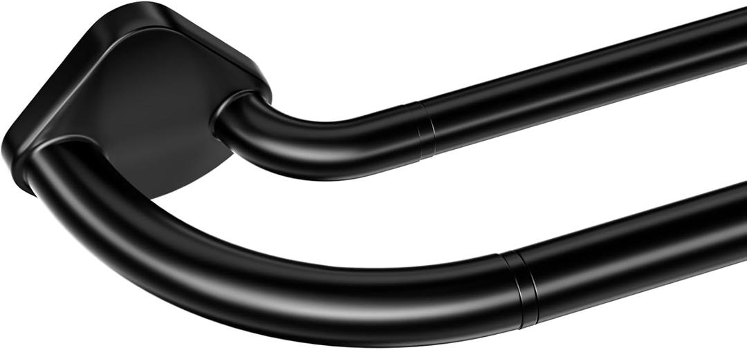 Abiglifty Double Curtain Rods 48 to 84 Inches, Wrap Around Curtain Rods, Extendable Double Curtain Rods for Windows, Room Darkening Double Drapery Rod, Black