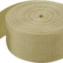 MECCANIXITY Lightweight Polypropylene Webbing Strap 2" 10 Yard Backpack Strapping Band Light Khaki for Outdoor Luggage Cargo Straps