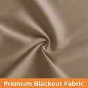 RYB HOME 100% Blackout French Door Curtain - Door Window Curtains Room Darkening No Coating Thermal Insulated Privacy Protection Adhesive Cover for Glass Window, W 26 x L 72, 1 Panel, Mocha