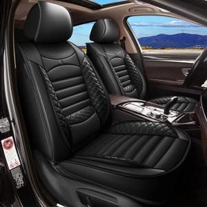 Car Seat Covers Full Set Fit for Nissan Titan 2009-2024 2025Waterproof Car Seat Covers 5 Seat Leather Seat CoversBlack