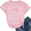 Bows Shirts for Women Cute Pink Bow Ribbon Aesthetic Coquette T-Shirt Short Sleeve Casual Summer Tee Top (Pink, M)