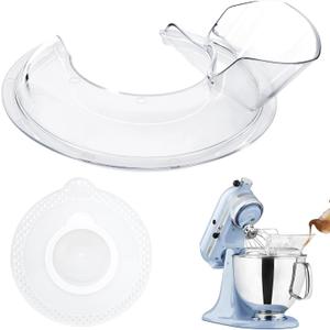 Pouring Shield and Mixer Bowl Cover (for Stainless Steel Bowl ONLY) Compatible with Kitchenaid 4.5-5 Quart Tilt Head Stand Mixer Accessories and Attachments, Splatter Guard for Mixer