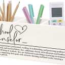 School Counselor Gifts Wooden Pen Pencil Holder for Desk, Appreciation Gifts for School Counselor Wood Makeup Brush Toothbrush Holder Organizer for Guidance Counseling Office