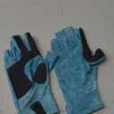 Tough Outdoors UV Fishing Gloves - Fingerless Grip for Kayak Gloves - UPF 50+ Sun Protection - Fishing Accessories (blue)