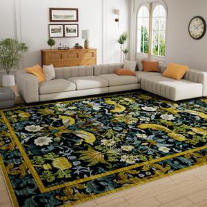 Topllen Washable Area Rug - Area Rug 8'x10' Boho Soft Living Room Rug, Non-Slip Large Area Rugs Indoor for Dining Room Livingroom Bedroom, Vintage Rug (Dark Green, 8x10ft) Topllen Washable Area Rug - Area Rug 8'x10' Boho Soft Living Room Rug, Non-Slip Large Area Rugs Indoor for Dining Room Livingroom Bedroom, Vintage Rug (Dark Green, 8x10ft)