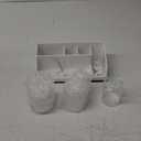 Marble Bathroom Countertop Organizer, Toothbrush Holders for Bathroom with 3PCS Qtip Holder Dispenser and Toothpaste Holder Drainage for Bathroom Accessories Organization Counter Vanity Storage (White)
