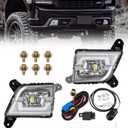 Front LED Fog Lights Compatible with 2021 2020 2019 Chevy Silverado 1500 2500HD 3500HD Driving Fog Lamp, Fog Lght Assembly Kit with Switch & Wiring Kits