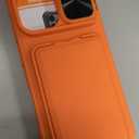 SSLOTSCASE for iPhone 17 Case with 2X Screen Protector, Credit Card Holder & Kickstand & Slide Camera Lens Cover & Camera Stand & Wallet, Rugged Heavy Duty Men Women Case Cover for iPhone 17, Orange