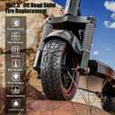 Cooryda 10X2.5 Off Road Tire for Ninebot F20/F40/G30/mi4 ULTRA/mi4,10 inch Solid Tyres 60/70-6.5 with Mounting Tool for Electric Scooter, 10X2.5'' Scooter Replacement Wheels For Front(Red 1pc)