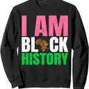 I Am Black History Month Juneteenth Pink And Green Sweatshirt, Size S