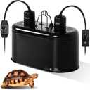 REPTI ZOO Dual Reptile Light Fixture with Dimming, Deep Dome Reptile Heat Lamp Fixture, UVB Light Dual Fixture Lamp Cap for Reptile Terrarium Tank