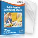 Uinkit 4mil Thicker Self-Adhesive Laminating Sheets, 100Pack Letter Size 8.5x11" - Peel & Stick, No Heat Needed - Dry-Erase Friendly Surface for Reusable Documents, Kids Art, Posters & Crafts