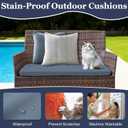 Waterproof 3-Piece Patio Sofa Cushion Cover Set - Replacement Covers for Outdoor Wicker Furniture, Bench & Seat Cushions