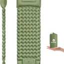 Sleeping Pad for Camping - 4 Thick Inflatable Camping Mat with Built-in Pump & Pillow, Ultralight Self Inflating Camping pad, Backpacking Sleeping Mat for Hiking, Tent, Traveling (Olive Green)
