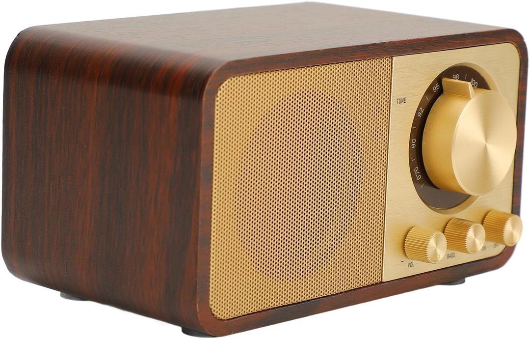 Retro Wooden Bluetooth Speaker, Vintage Portable Cordless Speaker, TF Card, AUX, USB IN, Small Vintage Bluetooth Speaker for Gift, Party, Travel, Office,Home Wood