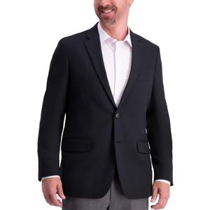 Haggar Mens The Active Series Classic Fit Gabardine Blazer (Regular and Big and Tall Sizes)  56 Tall, Black