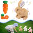 Bunny Stuffed Animal Plush, Interactive Electronic Pet Hopping Bunny Toy, Realistic Stuffed Bunny Rabbit for Kids (#Brown)