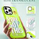 4 x GVIEWIN Magnetic for iPhone 16 Pro Max Case Compatible with Magsafe, [Screen & Camera Lens Protector] Fashion Pattern Translucent Shockproof Phone Cover for 16 Pro Max 6.9" (You Got This/Green)